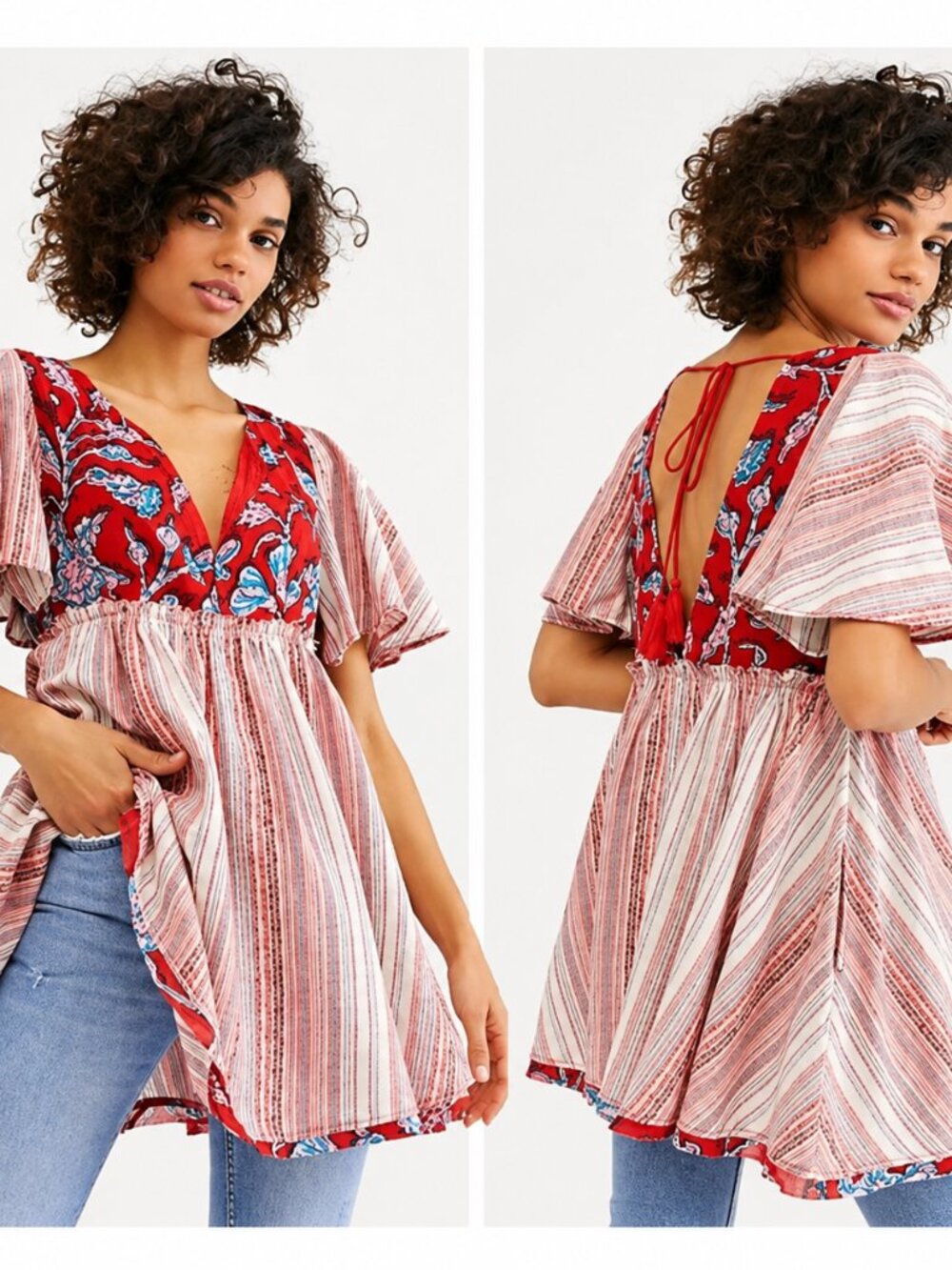 Free People | Under The Sun Dress, Tunic with Pockets, Red Rome | Women's M